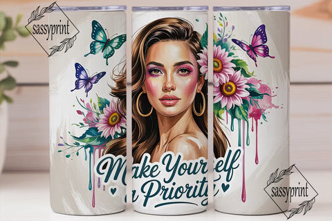 Glamorous Woman Tumbler Wrap Sublimation sassyprint 