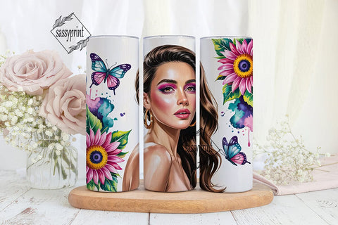 Glamorous Woman Tumbler Wrap Sublimation sassyprint 