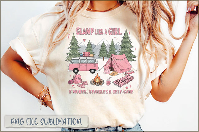 Glamp Like a Girl s'mores, sparkles & self-care Sublimation Shetara Begum 