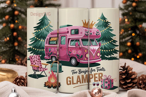 Glamper Camper 20oz Tumbler Wrap Sublimation DesignSVG 
