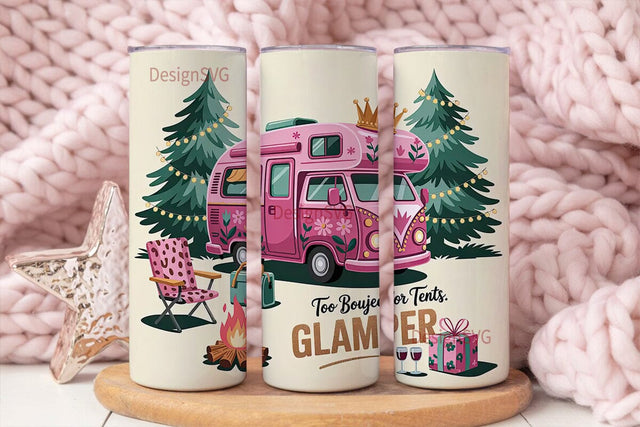 Glamper Camper 20oz Tumbler Wrap Sublimation DesignSVG 