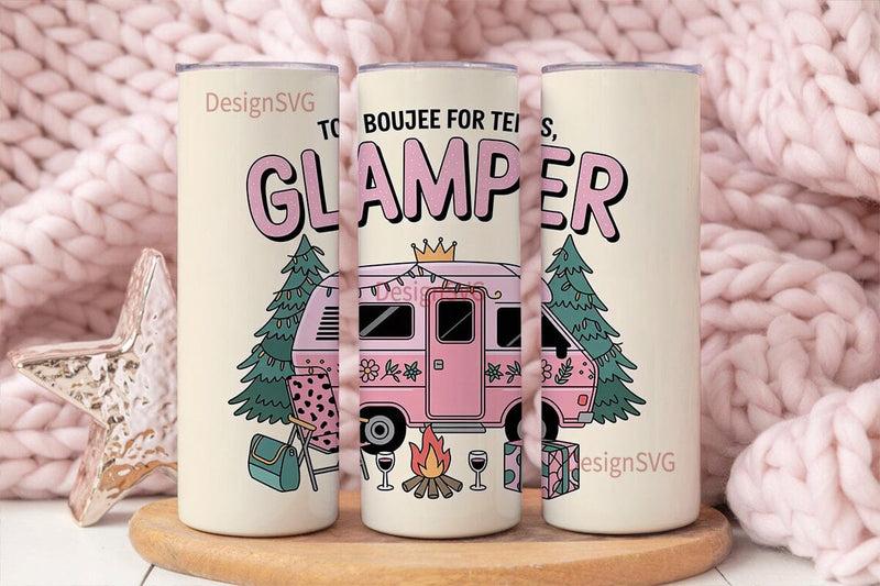 Glamper Camper 20oz Tumbler Wrap Sublimation DesignSVG 