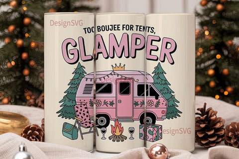 Glamper Camper 20oz Tumbler Wrap Sublimation DesignSVG 