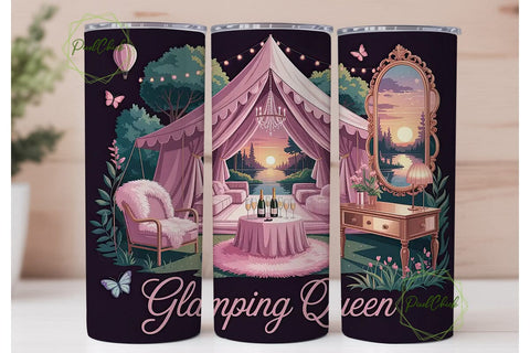 Glamping Queen 20oz Tumbler Design Sublimation PixelChick 