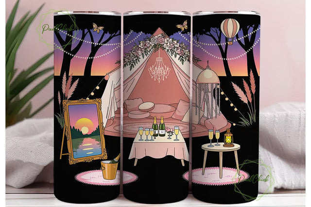 Glamping Queen 20oz Tumbler Design Sublimation PixelChick 