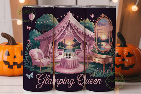 Glamping Queen 20oz Tumbler Design Sublimation PixelChick 