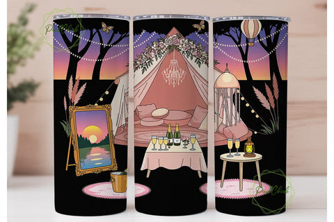 Glamping Queen 20oz Tumbler Design Sublimation PixelChick 