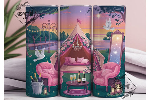 Glamping Queen 20oz Tumbler Wrap Sublimation sassyprint 