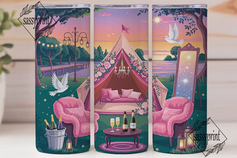 Glamping Queen 20oz Tumbler Wrap Sublimation sassyprint 