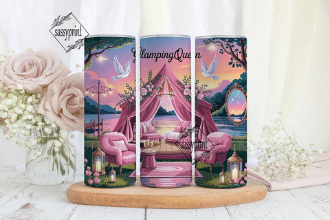 Glamping Queen 20oz Tumbler Wrap Sublimation sassyprint 