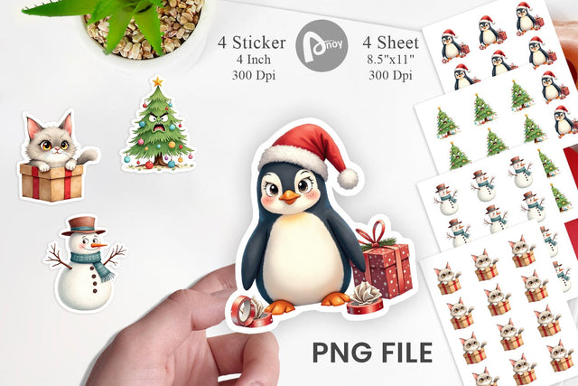 Glaring Christmas Crew Sticker Sublimation artnoy 