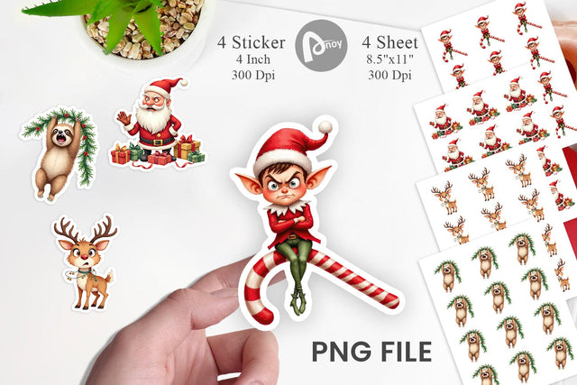 Glaring Christmas Crew Sticker Sublimation artnoy 