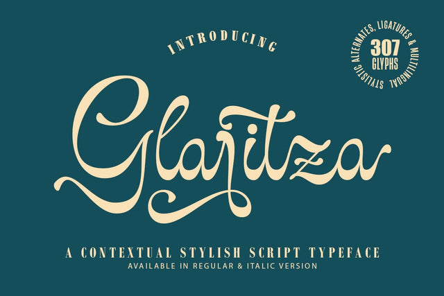 Glaritza Script Font Suza Studio 