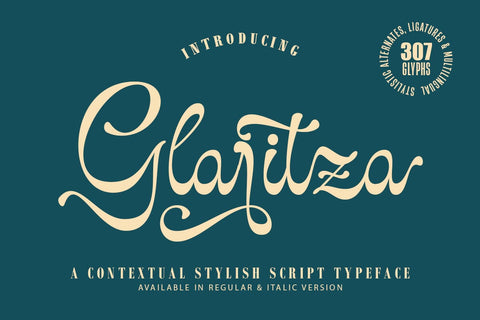 Glaritza Script Font Suza Studio 