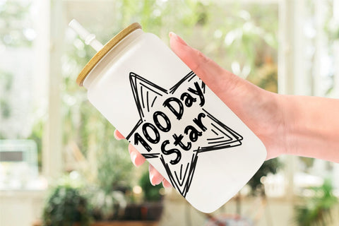 Glass Can 100 Days Scribble Art Quotes Sublimation artnoy 
