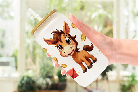 Glass Can 2026 Year of the Horse Watercolor Sublimation artnoy 