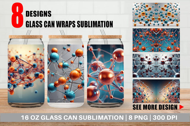 Glass Can 3D Atom Sublimation artnoy 