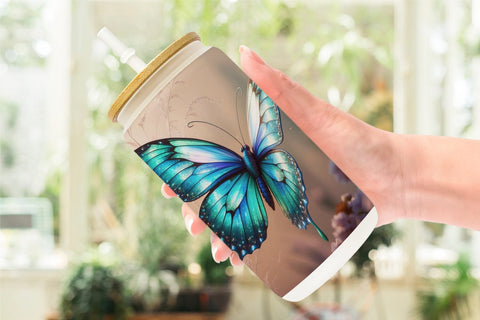 Glass Can 3D Butterfly Sublimation artnoy 