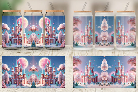 Glass Can 3D Castle Sublimation artnoy 