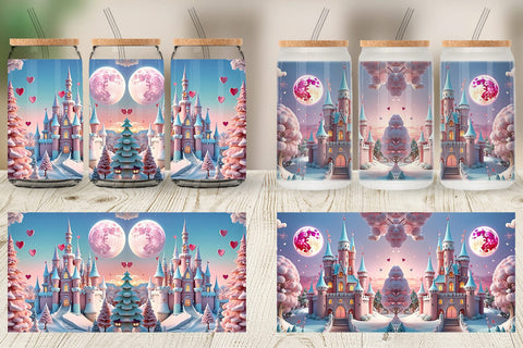 Glass Can 3D Castle Sublimation artnoy 