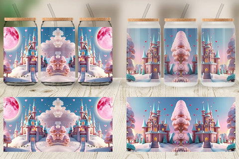 Glass Can 3D Castle Sublimation artnoy 