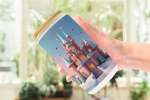 Glass Can 3D Castle Sublimation artnoy 