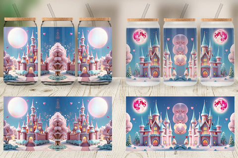 Glass Can 3D Castle Sublimation artnoy 