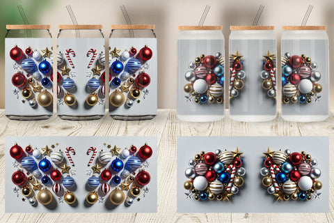 Glass Can 3D Christmas Ornament Sublimation artnoy 