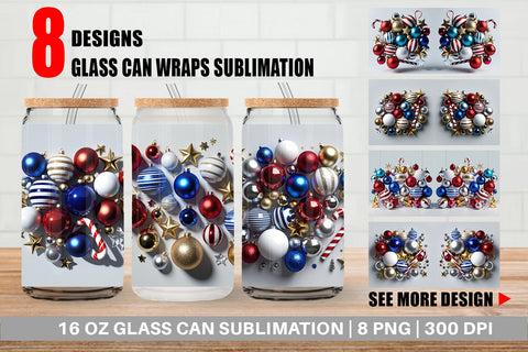 Glass Can 3D Christmas Ornament Sublimation artnoy 