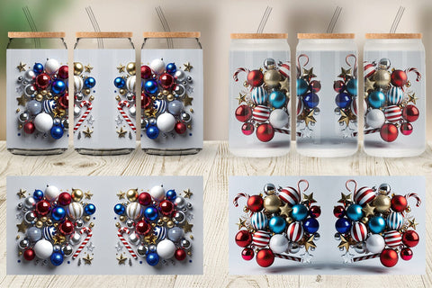 Glass Can 3D Christmas Ornament Sublimation artnoy 