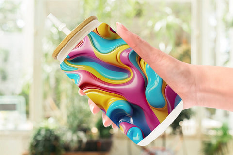 Glass Can 3D Colorful Liquid Sublimation artnoy 