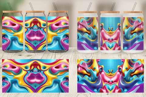 Glass Can 3D Colorful Liquid Sublimation artnoy 