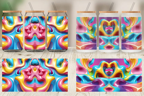 Glass Can 3D Colorful Liquid Sublimation artnoy 