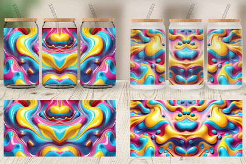 Glass Can 3D Colorful Liquid Sublimation artnoy 