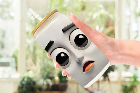 Glass Can 3D Face Expressions Sublimation artnoy 