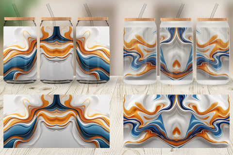 Glass Can 3D Fluid Abstract Sublimation artnoy 