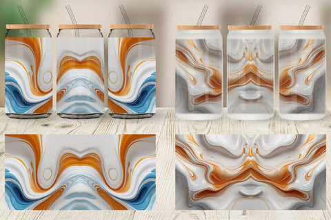 Glass Can 3D Fluid Abstract Sublimation artnoy 