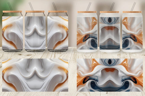Glass Can 3D Fluid Abstract Sublimation artnoy 