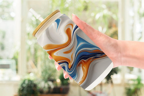 Glass Can 3D Fluid Abstract Sublimation artnoy 