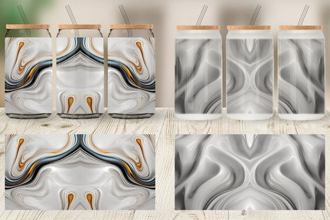 Glass Can 3D Fluid Abstract Sublimation artnoy 