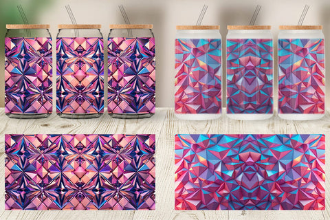 Glass Can 3D Geometric Shape Sublimation artnoy 