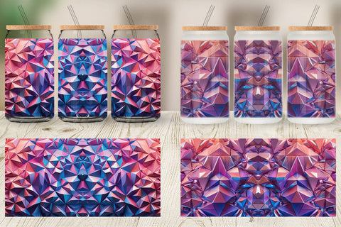 Glass Can 3D Geometric Shape Sublimation artnoy 