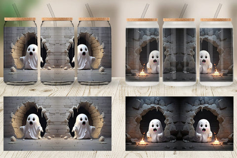 Glass Can 3D Ghost From Crack Hole Sublimation artnoy 