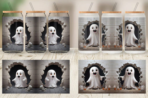 Glass Can 3D Ghost From Crack Hole Sublimation artnoy 
