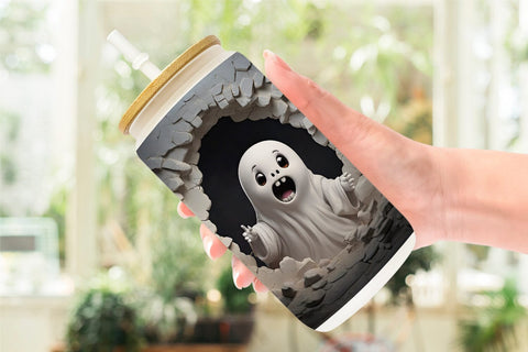 Glass Can 3D Ghost From Crack Hole Sublimation artnoy 