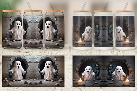 Glass Can 3D Ghost From Crack Hole Sublimation artnoy 