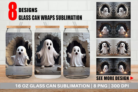 Glass Can 3D Ghost From Crack Hole Sublimation artnoy 
