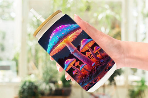 Glass Can 3D Glowing Mushroom Sublimation artnoy 