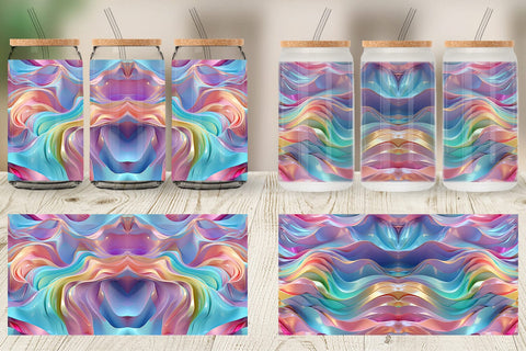 Glass Can 3D Holographic Wave Sublimation artnoy 