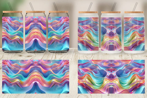 Glass Can 3D Holographic Wave Sublimation artnoy 